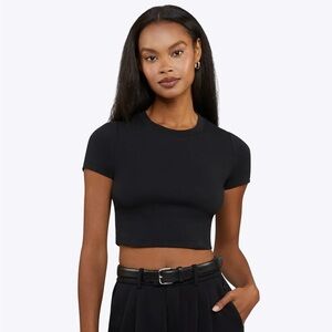 Cuts Clothing Tomboy Baby Cropped Tee in Black